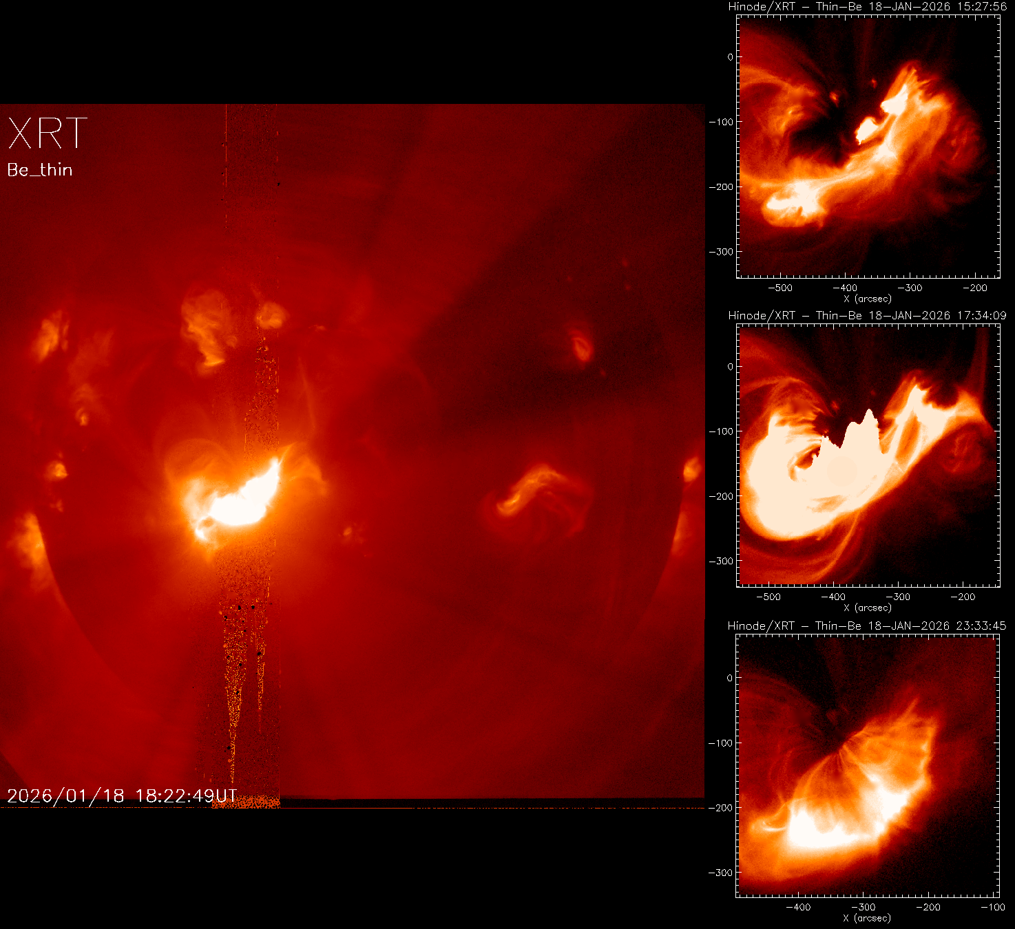XRT Thin-Be views of the January 18, 2026 flare from AR14341